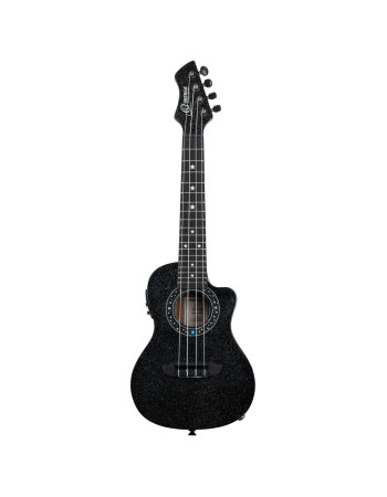Ortega RUHZ-CE-STAR Horizon Series Concert Ukulele 4 String - Black Sparkle + Bag