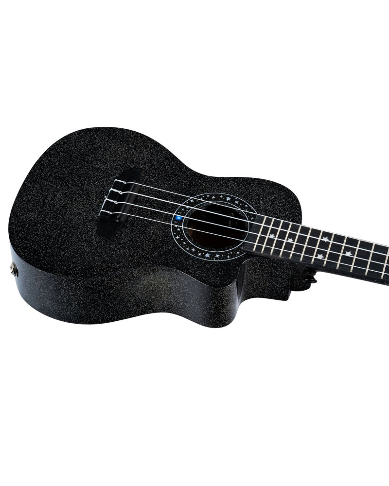 Ortega RUHZ-CE-STAR Horizon Series Concert Ukulele 4 String - Black Sparkle + Bag