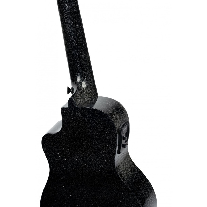 Ortega RUHZ-CE-STAR Horizon Series Concert Ukulele 4 String - Black Sparkle + Bag