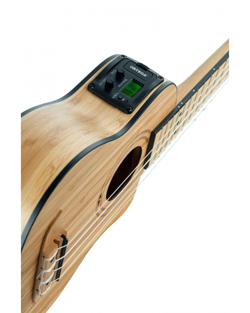 Ortega RUNAB-SO Bamboo Series Soprano Ukulele 4 String - Solid Bamboo Natural + Bag