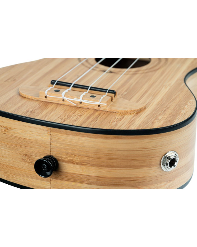 Ortega RUNAB-SO Bamboo Series Soprano Ukulele 4 String - Solid Bamboo Natural + Bag