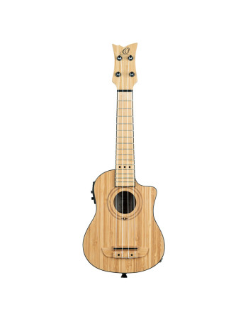 Ortega RUNAB-SO Bamboo Series Soprano Ukulele 4 String - Solid Bamboo Natural + Bag