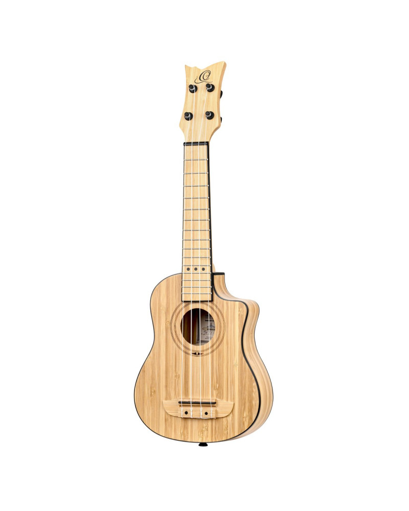 Ortega RUNAB-SO Bamboo Series Soprano Ukulele 4 String - Solid Bamboo Natural + Bag