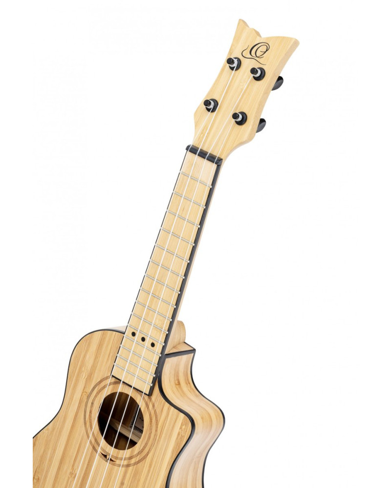 Ortega RUNAB-SO Bamboo Series Soprano Ukulele 4 String - Solid Bamboo Natural + Bag