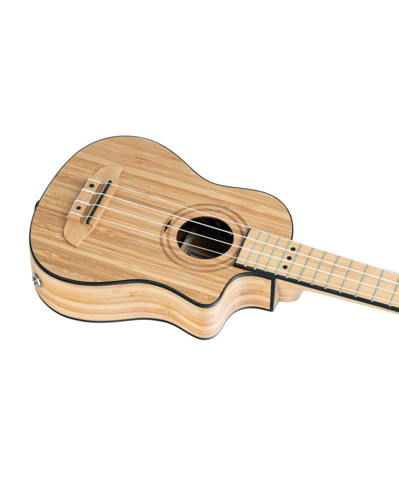 Ortega RUNAB-SO Bamboo Series Soprano Ukulele 4 String - Solid Bamboo Natural + Bag