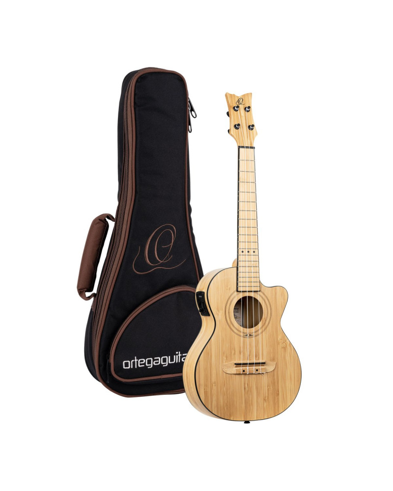 Ortega RUNAB-TE Bamboo Series Tenor Ukulele 4 String - Solid Bamboo Natural + Bag