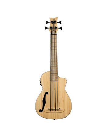 Ortega RUNAB-UB Bamboo Series Short Scale Uke Bass 4 String - Solid Bamboo + Bag