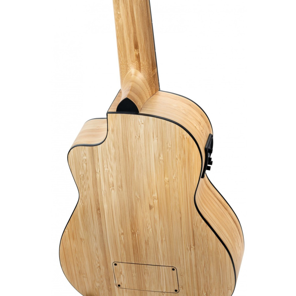 Ortega RUNAB-UB Bamboo Series Short Scale Uke Bass 4 String - Solid Bamboo + Bag