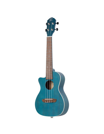 Ortega RUOCEAN-CE-L Earth Series Concert Preamp Ukulele 4 String Lefty - Ocean Blue