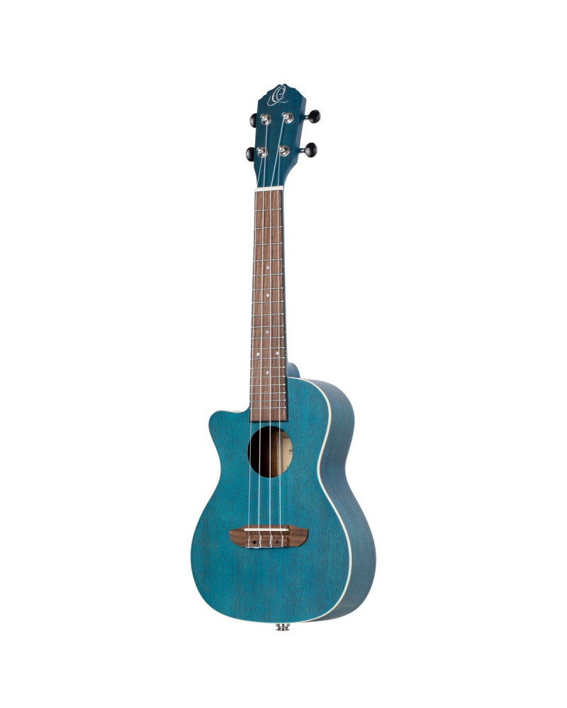 Ortega RUOCEAN-CE-L Earth Series Concert Preamp Ukulele 4 String Lefty - Ocean Blue