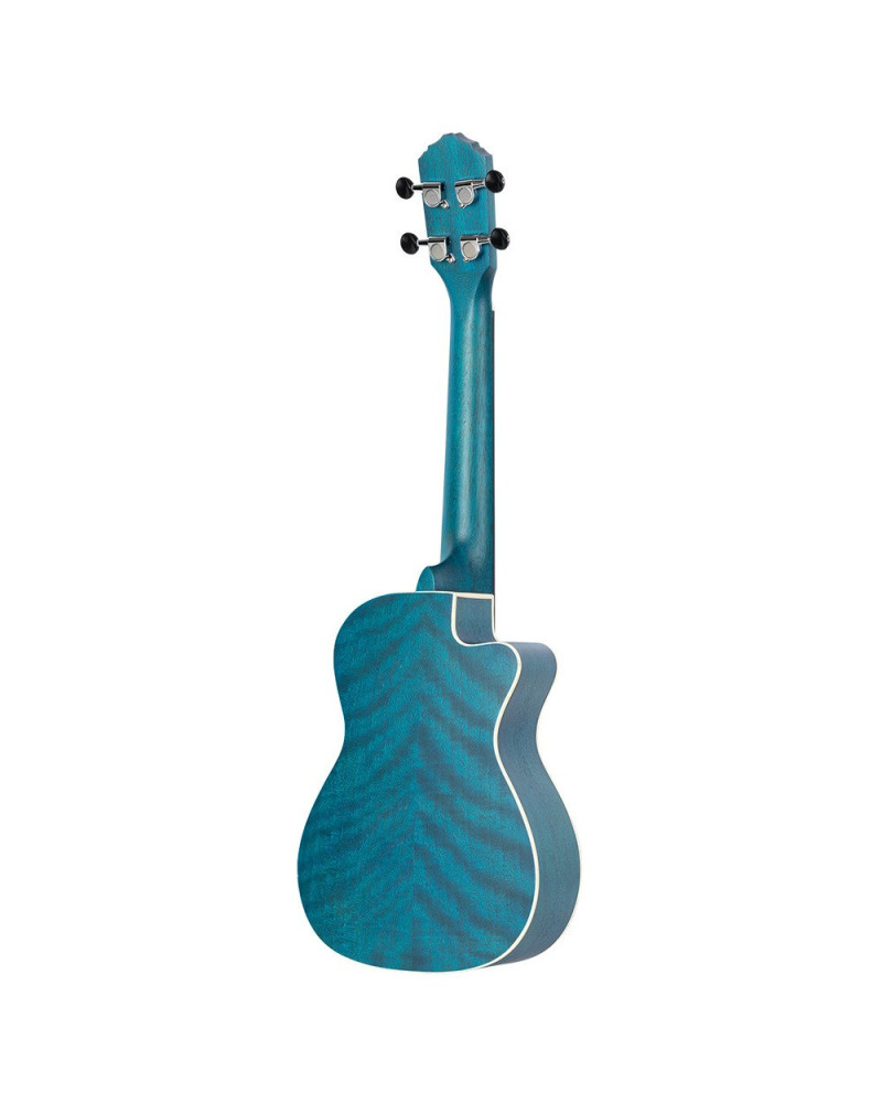 Ortega RUOCEAN-CE-L Earth Series Concert Preamp Ukulele 4 String Lefty - Ocean Blue