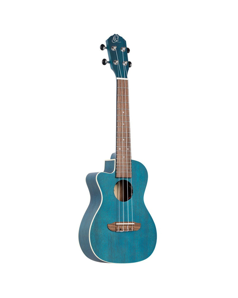 Ortega RUOCEAN-CE-L Earth Series Concert Preamp Ukulele 4 String Lefty - Ocean Blue