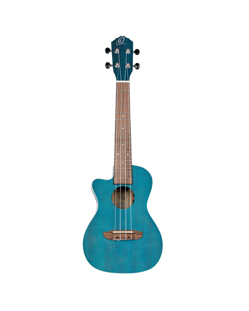 Ortega RUOCEAN-CE-L Earth Series Concert Preamp Ukulele 4 String Lefty - Ocean Blue