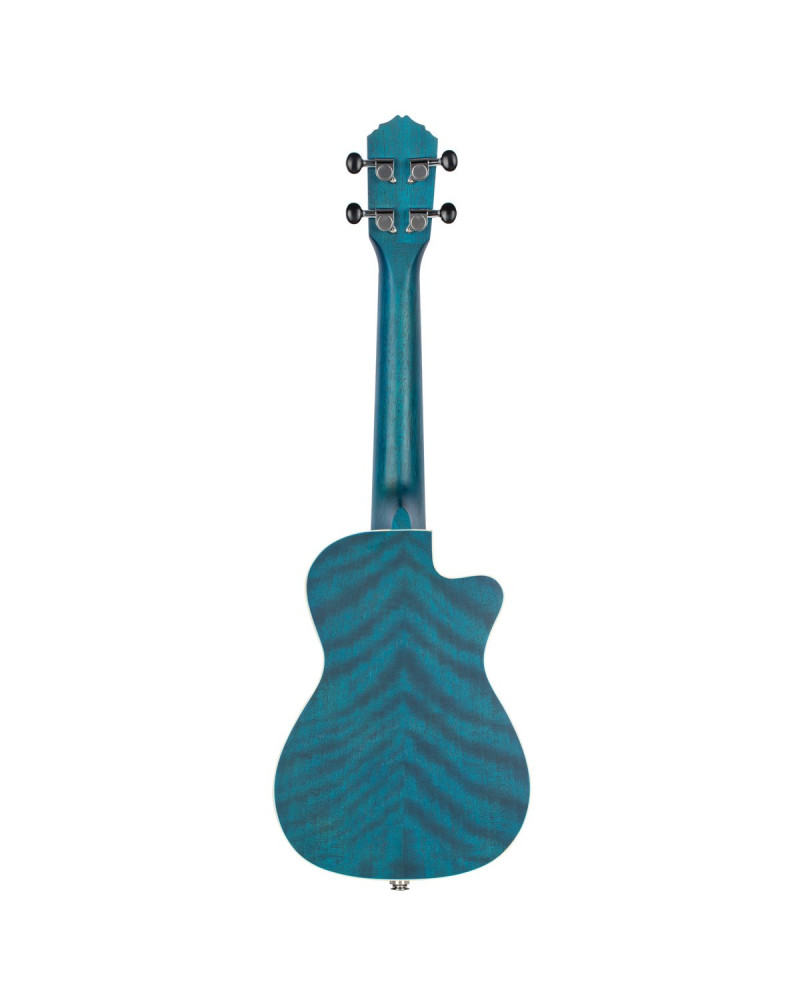 Ortega RUOCEAN-CE-L Earth Series Concert Preamp Ukulele 4 String Lefty - Ocean Blue