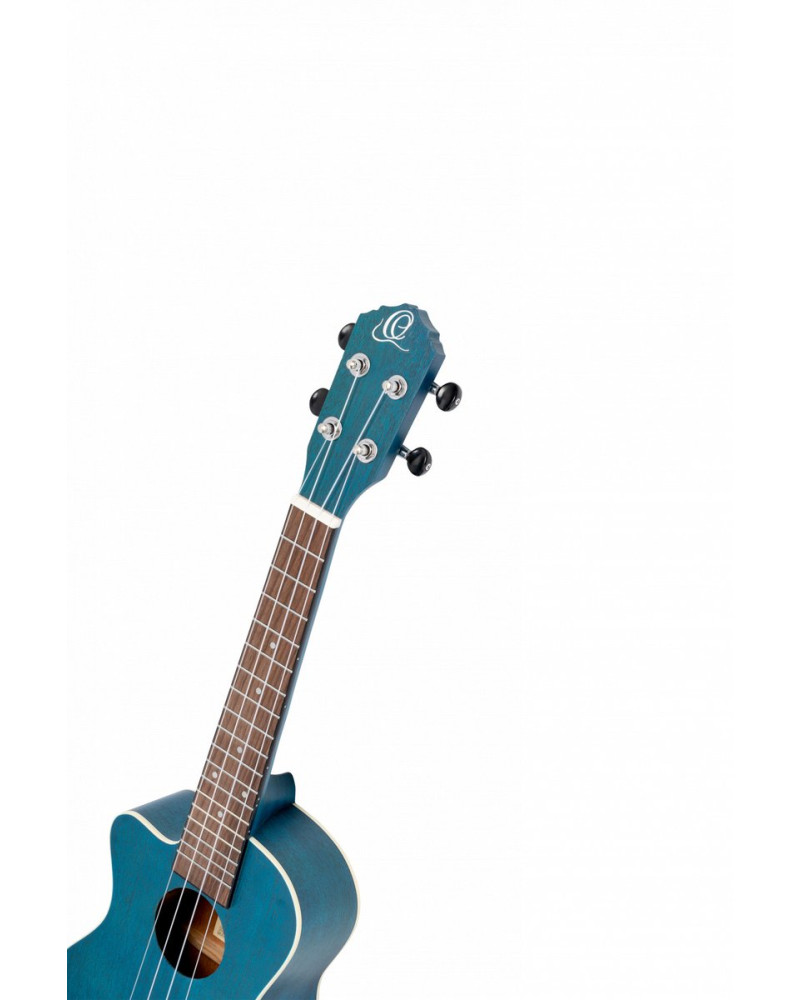 Ortega RUOCEAN-CE-L Earth Series Concert Preamp Ukulele 4 String Lefty - Ocean Blue