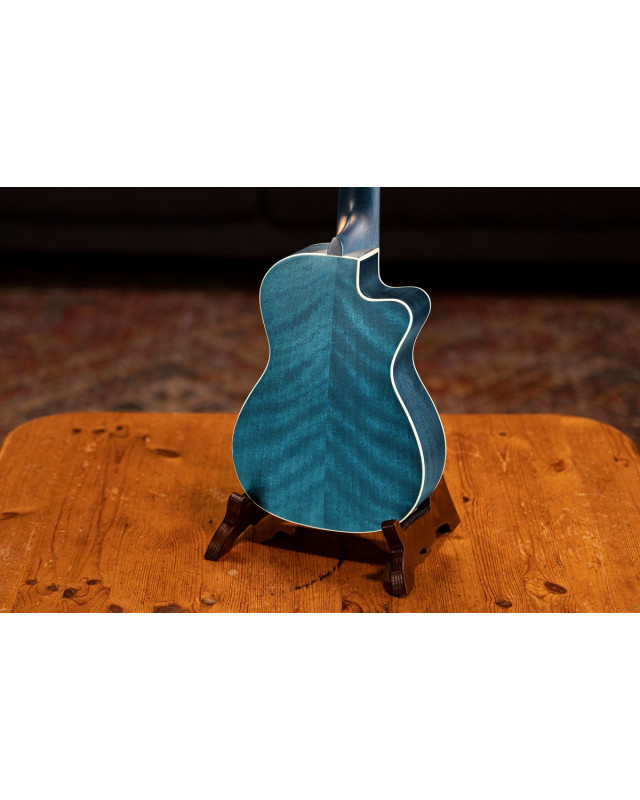 Ortega RUOCEAN-CE-L Earth Series Concert Preamp Ukulele 4 String Lefty - Ocean Blue
