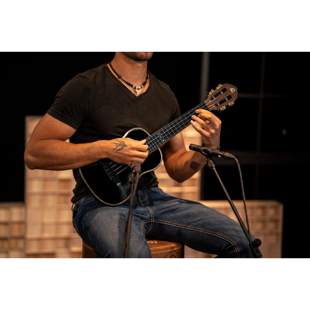 Ortega RUOX-CC Onyx Series Concert Ukulele 4 String - Spruce / Mahogany Black + Bag