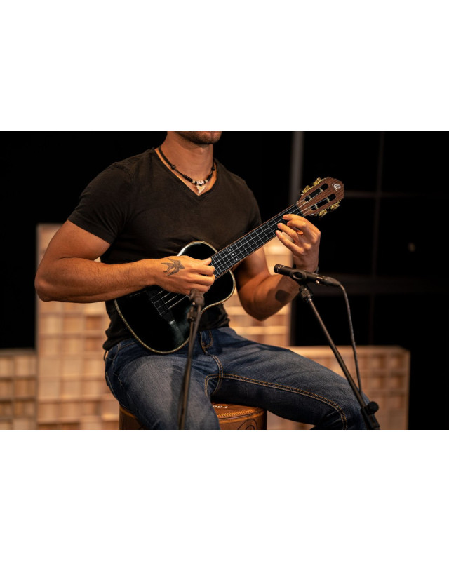 Ortega RUOX-CC Onyx Series Concert Ukulele 4 String - Spruce / Mahogany Black + Bag