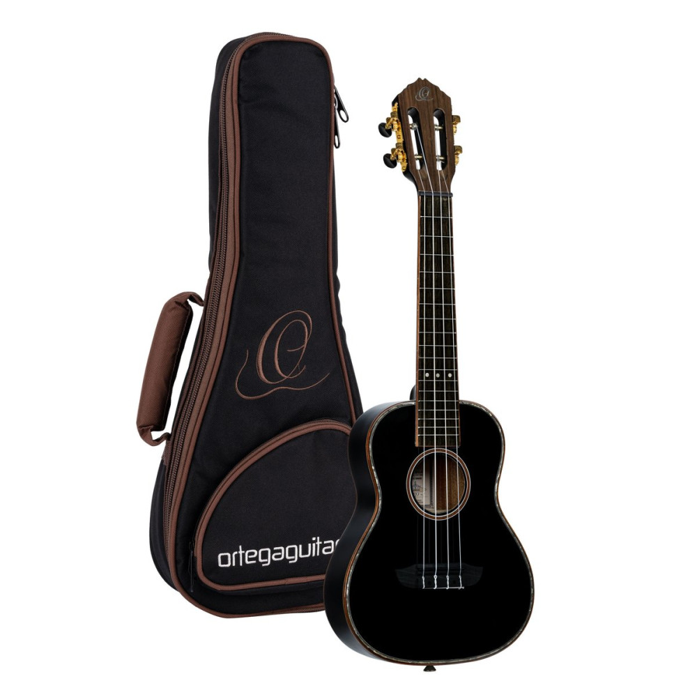 Ortega RUOX-CC Onyx Series Concert Ukulele 4 String - Spruce / Mahogany Black + Bag