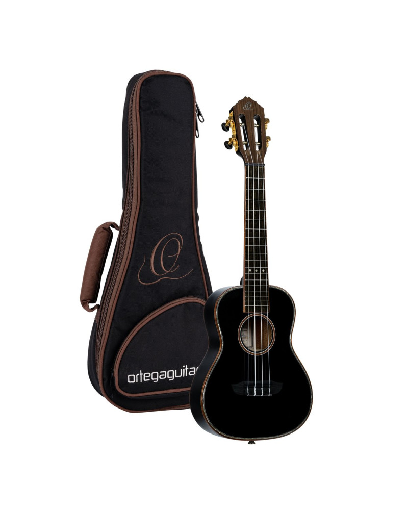 Ortega RUOX-CC Onyx Series Concert Ukulele 4 String - Spruce / Mahogany Black + Bag