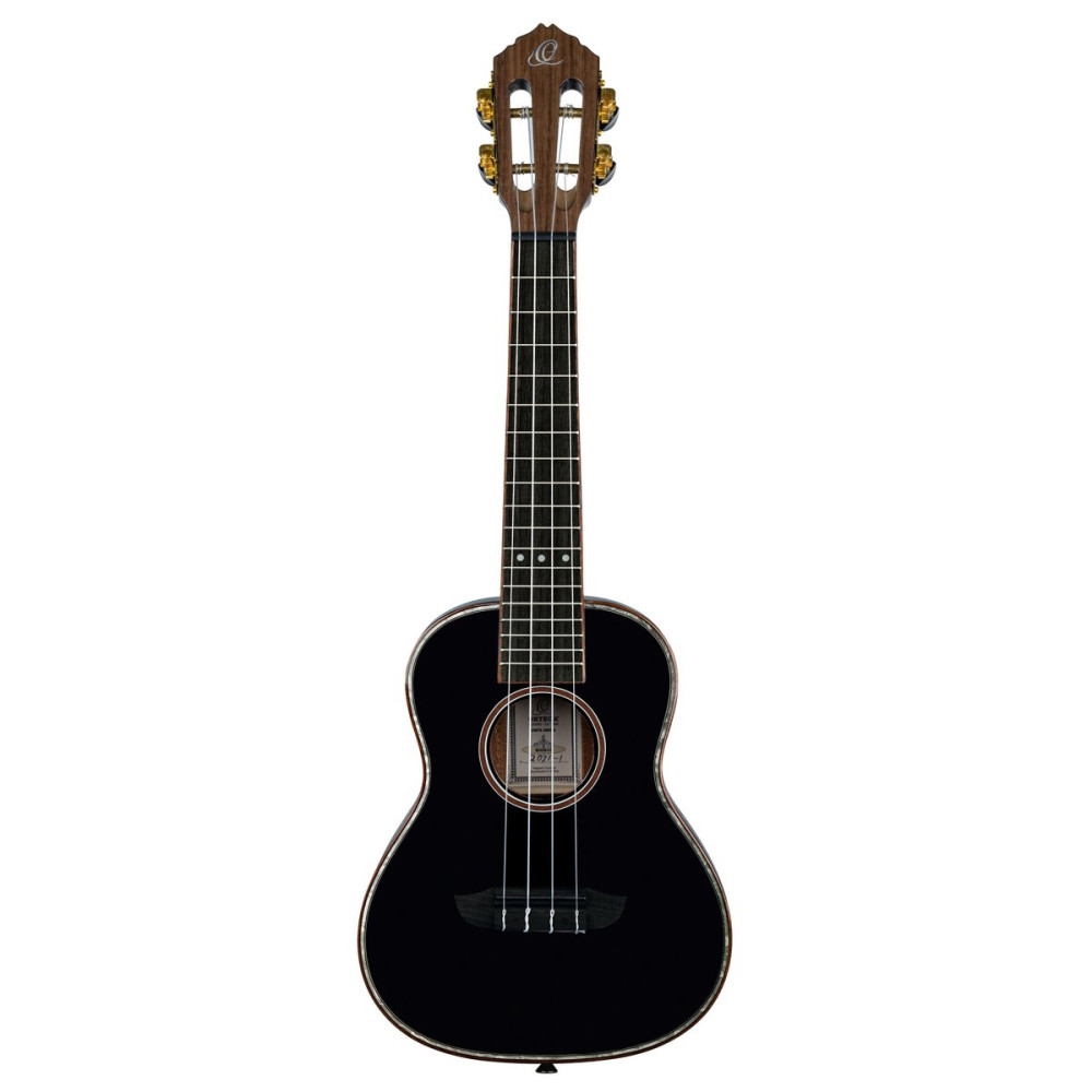 Ortega RUOX-CC Onyx Series Concert Ukulele 4 String - Spruce / Mahogany Black + Bag