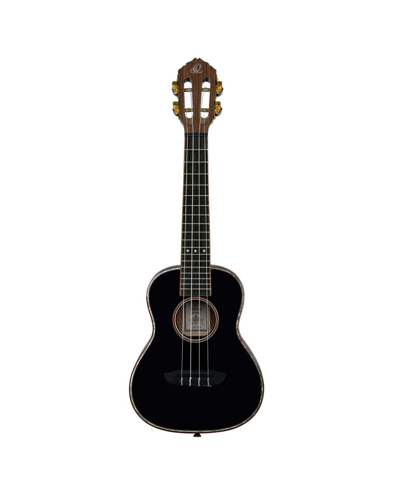 Ortega RUOX-CC Onyx Series Concert Ukulele 4 String - Spruce / Mahogany Black + Bag