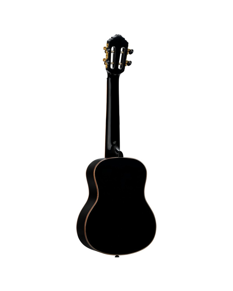 Ortega RUOX-TE Onyx Series Tenor Ukulele 4 String - Spruce / Mahogany Black + Bag