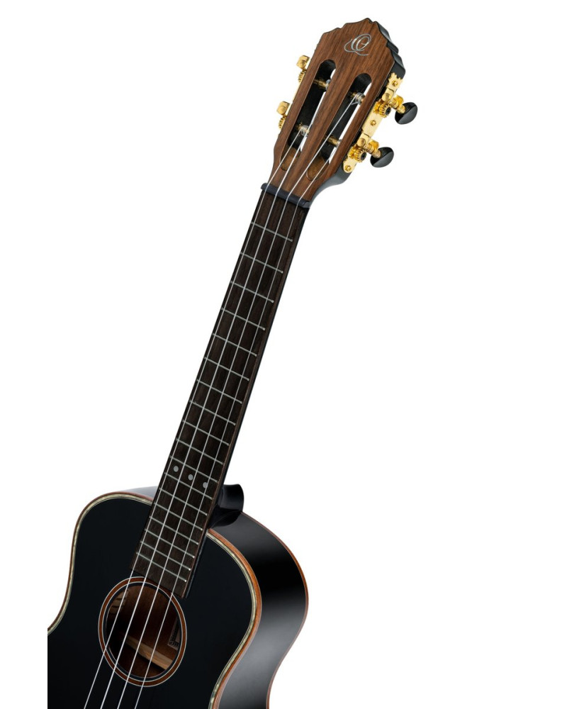 Ortega RUOX-TE Onyx Series Tenor Ukulele 4 String - Spruce / Mahogany Black + Bag
