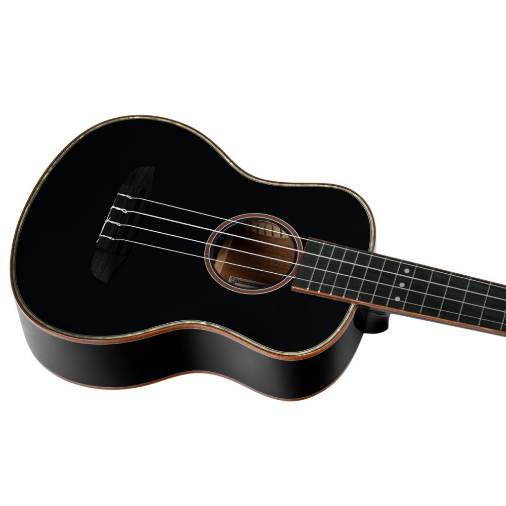 Ortega RUOX-TE Onyx Series Tenor Ukulele 4 String - Spruce / Mahogany Black + Bag