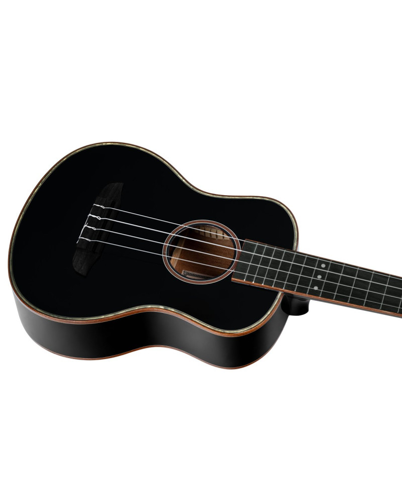 Ortega RUOX-TE Onyx Series Tenor Ukulele 4 String - Spruce / Mahogany Black + Bag