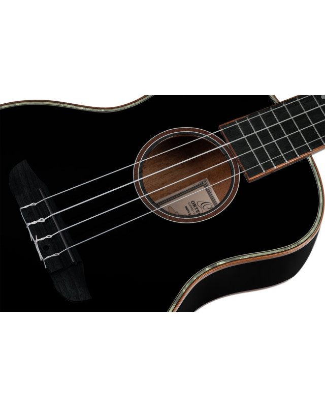 Ortega RUOX-TE Onyx Series Tenor Ukulele 4 String - Spruce / Mahogany Black + Bag