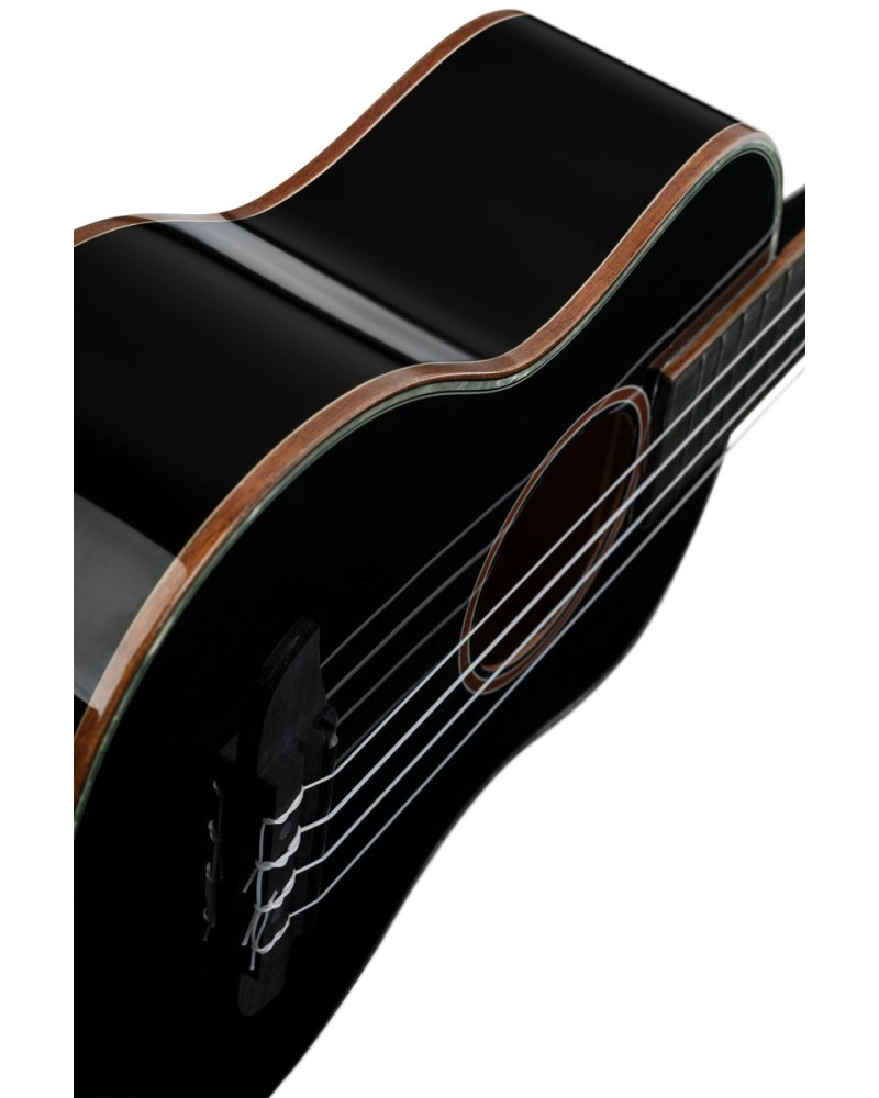 Ortega RUOX-TE Onyx Series Tenor Ukulele 4 String - Spruce / Mahogany Black + Bag