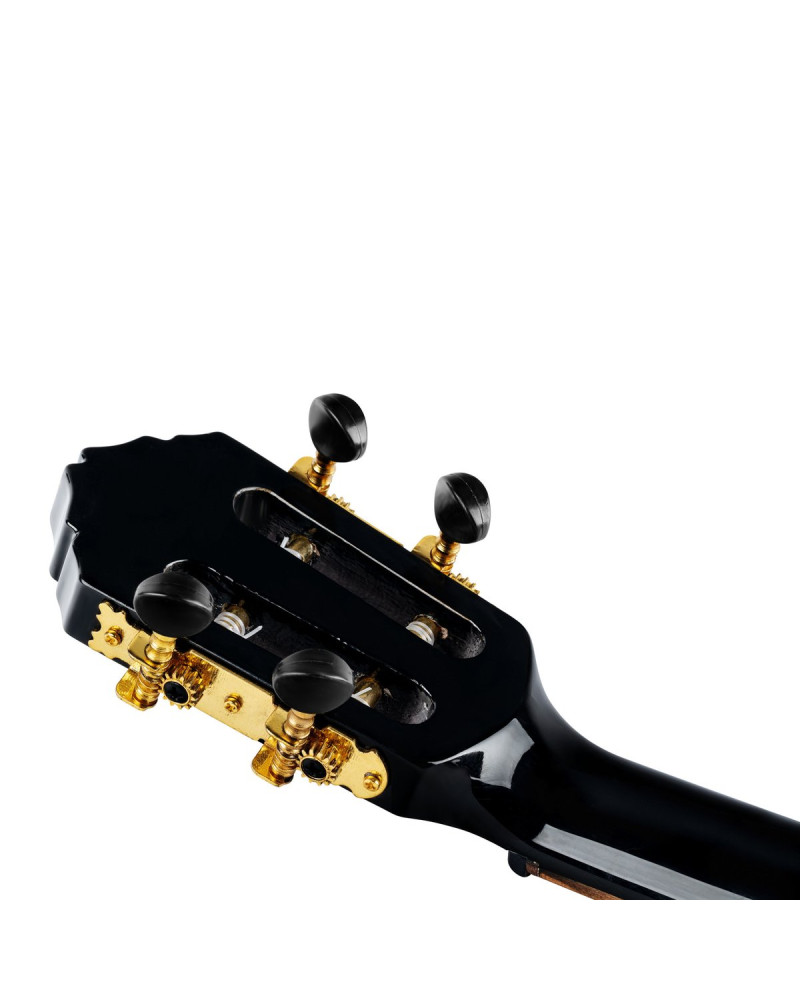 Ortega RUOX-TE Onyx Series Tenor Ukulele 4 String - Spruce / Mahogany Black + Bag