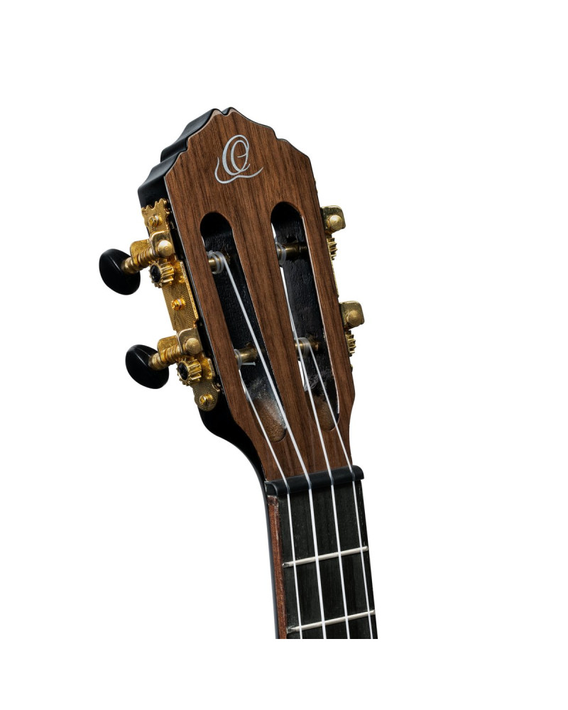 Ortega RUOX-TE Onyx Series Tenor Ukulele 4 String - Spruce / Mahogany Black + Bag