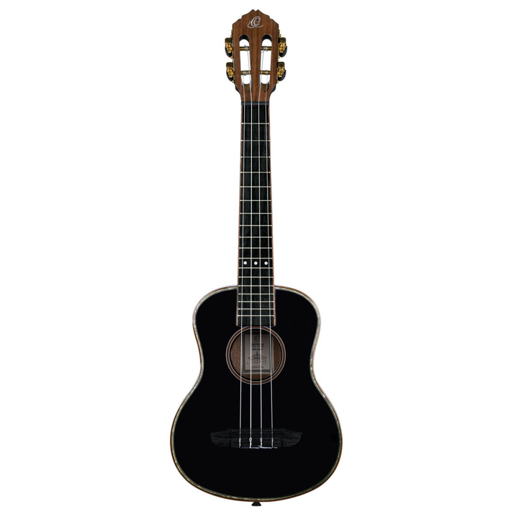 Ortega RUOX-TE Onyx Series Tenor Ukulele 4 String - Spruce / Mahogany Black + Bag
