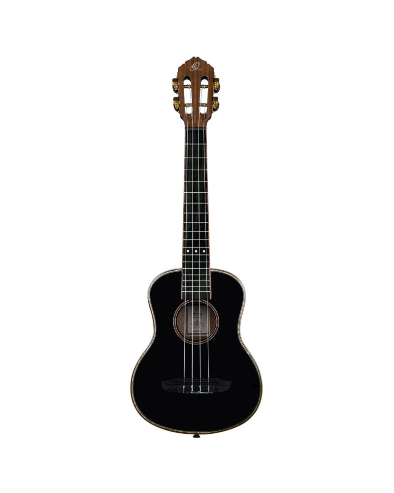 Ortega RUOX-TE Onyx Series Tenor Ukulele 4 String - Spruce / Mahogany Black + Bag