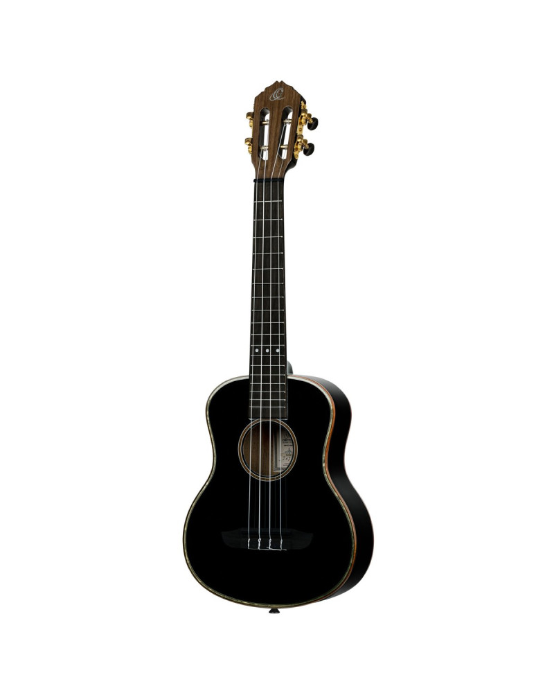 Ortega RUOX-TE Onyx Series Tenor Ukulele 4 String - Spruce / Mahogany Black + Bag