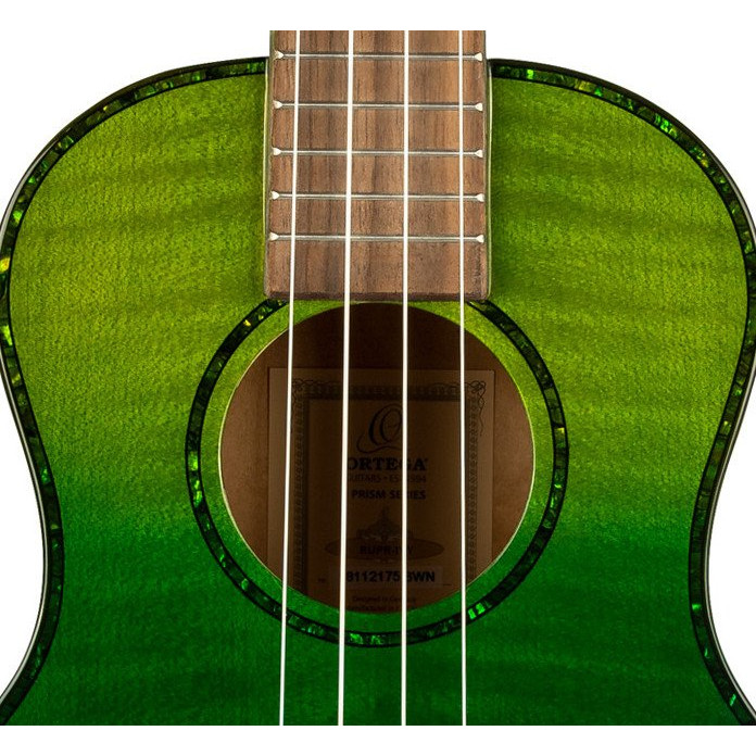 Ortega RUPR-IVY Prism Series Tenor Ukulele 4 String - Flamed Maple Ivy Fade + Bag