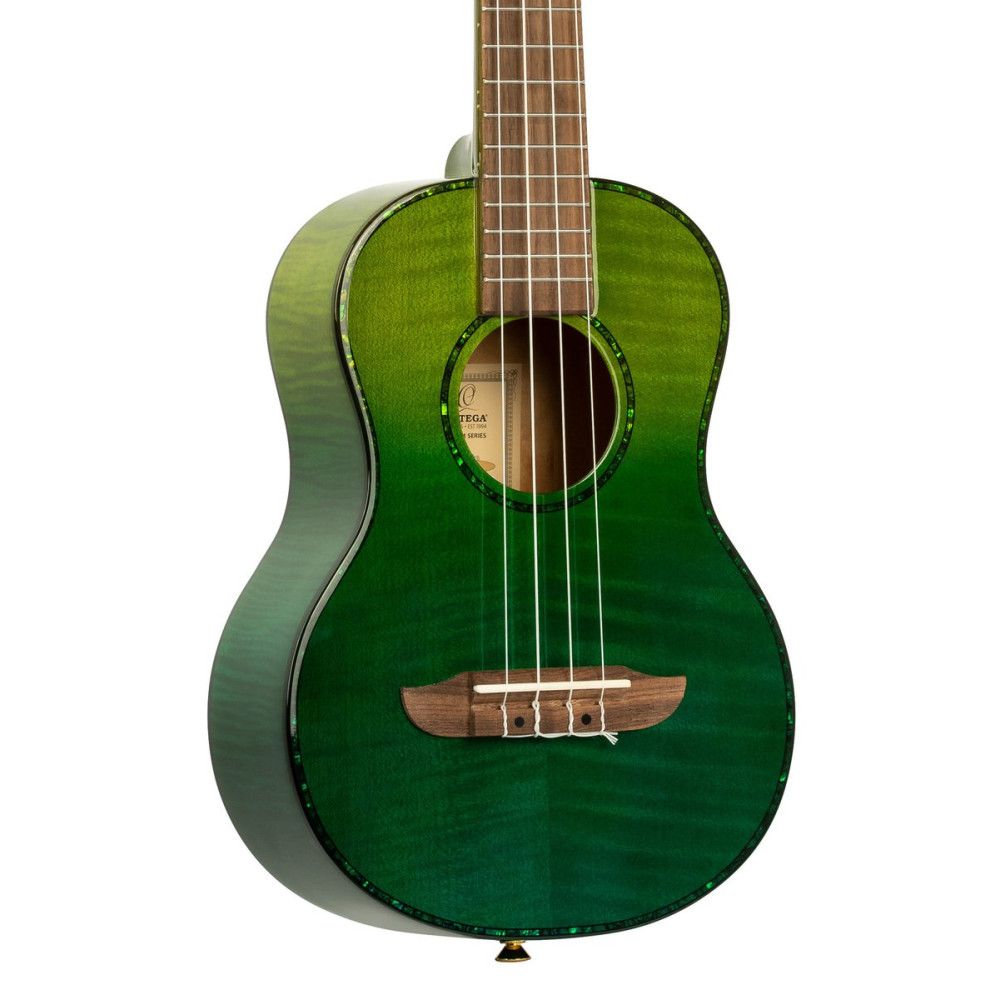 Ortega RUPR-IVY Prism Series Tenor Ukulele 4 String - Flamed Maple Ivy Fade + Bag