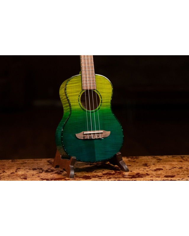 Ortega RUPR-IVY Prism Series Tenor Ukulele 4 String - Flamed Maple Ivy Fade + Bag
