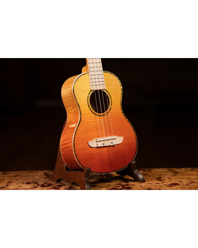 Ortega RUPR-TQB Prism Series Tenor Ukulele 4 String - Flamed Maple Tequila Burst Fade + Bag