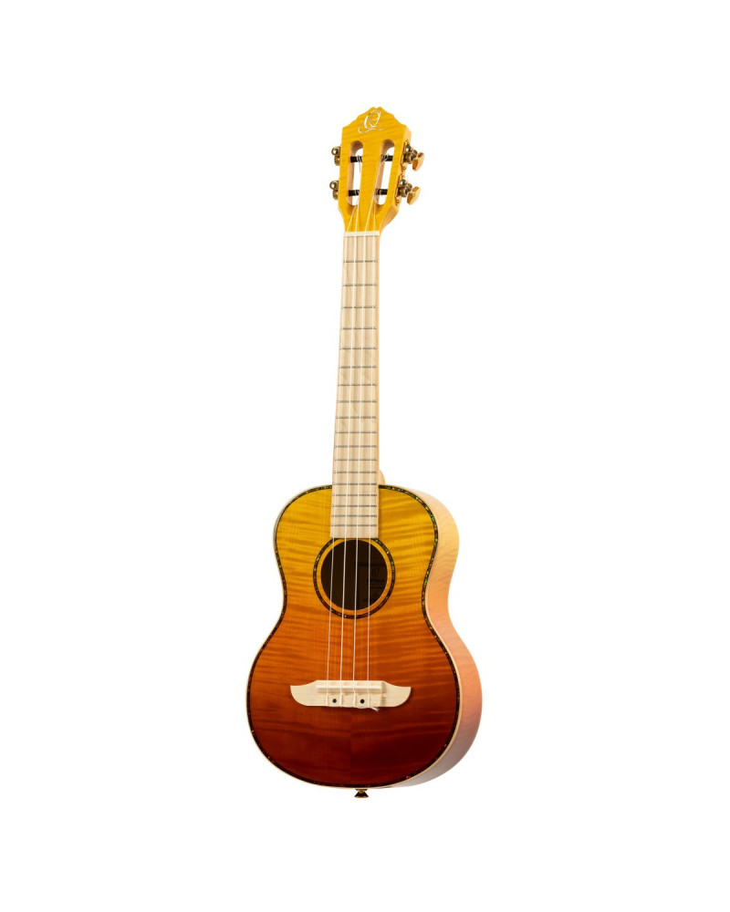 Ortega RUPR-TQB Prism Series Tenor Ukulele 4 String - Flamed Maple Tequila Burst Fade + Bag