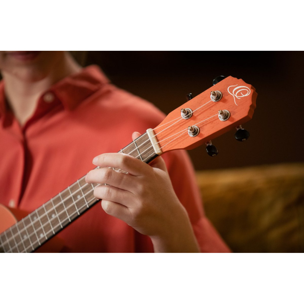 Ortega RUPUKI Earth Series Concert Ukulele 4 String - Hokkaido Pumpkin Orange