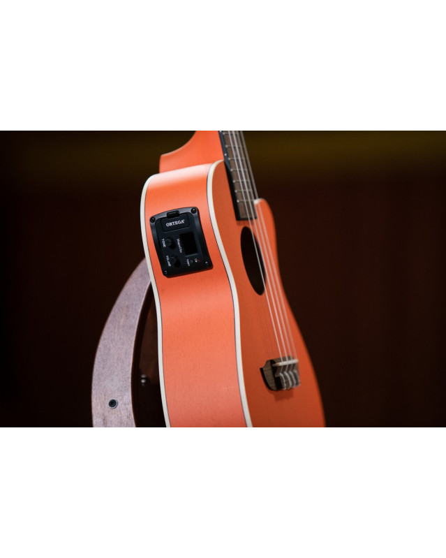 Ortega RUPUKI-CE Earth Series Concert Preamp Ukulele 4 String - Hokkaido Pumpkin Orange