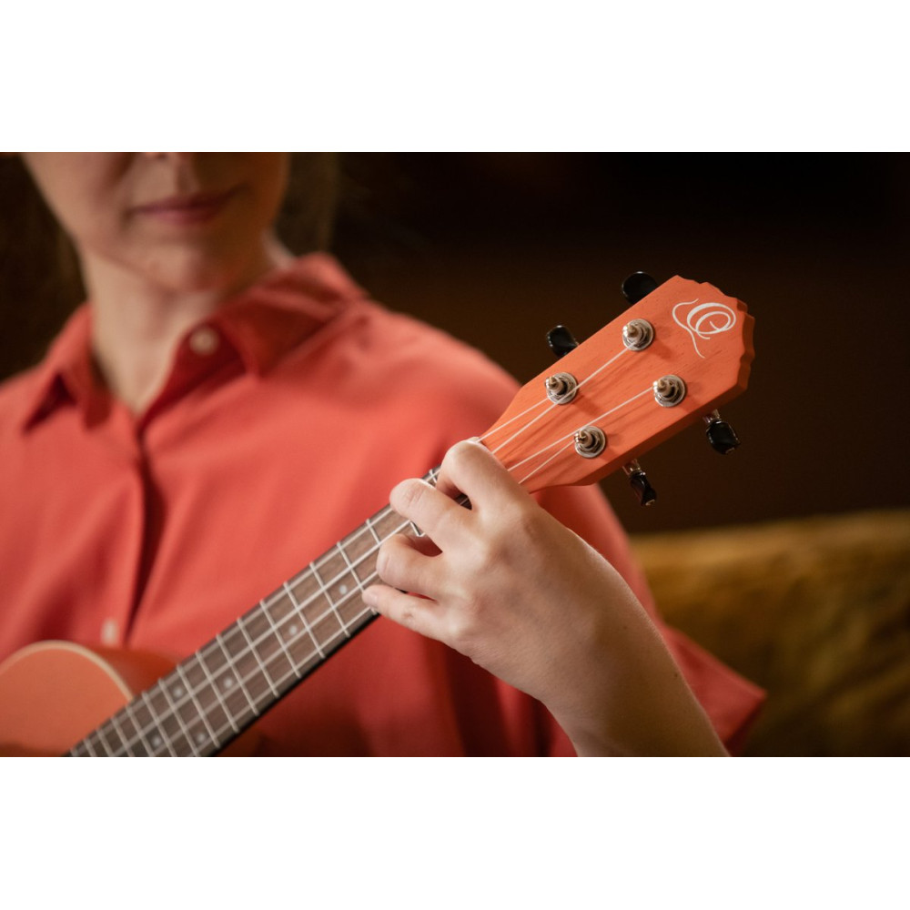 Ortega RUPUKI-CE Earth Series Concert Preamp Ukulele 4 String - Hokkaido Pumpkin Orange