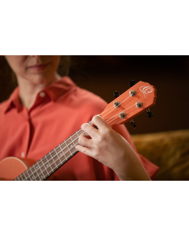 Ortega RUPUKI-CE Earth Series Concert Preamp Ukulele 4 String - Hokkaido Pumpkin Orange