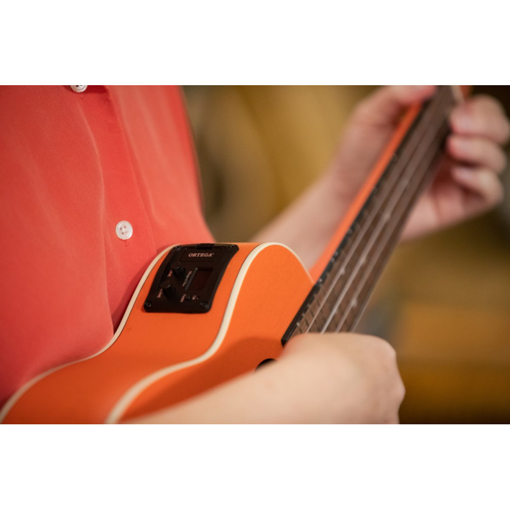 Ortega RUPUKI-CE Earth Series Concert Preamp Ukulele 4 String - Hokkaido Pumpkin Orange