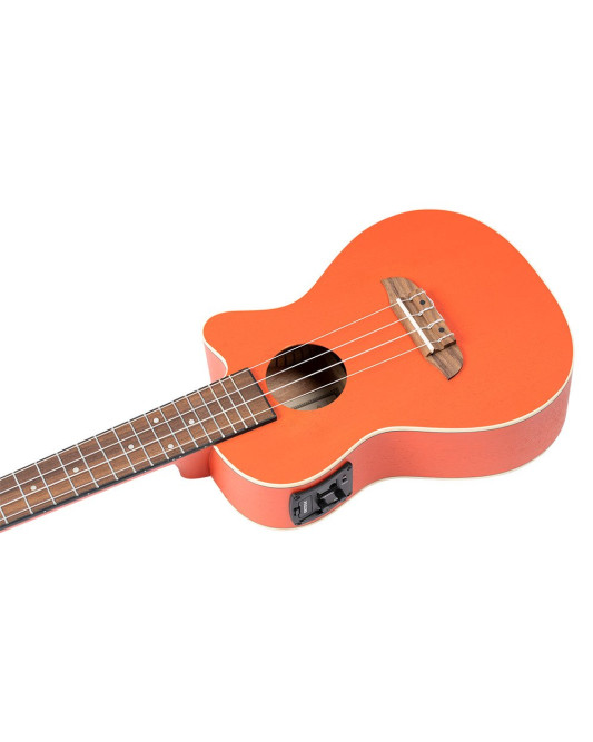 Ortega RUPUKI-CE Earth Series Concert Preamp Ukulele 4 String - Hokkaido Pumpkin Orange