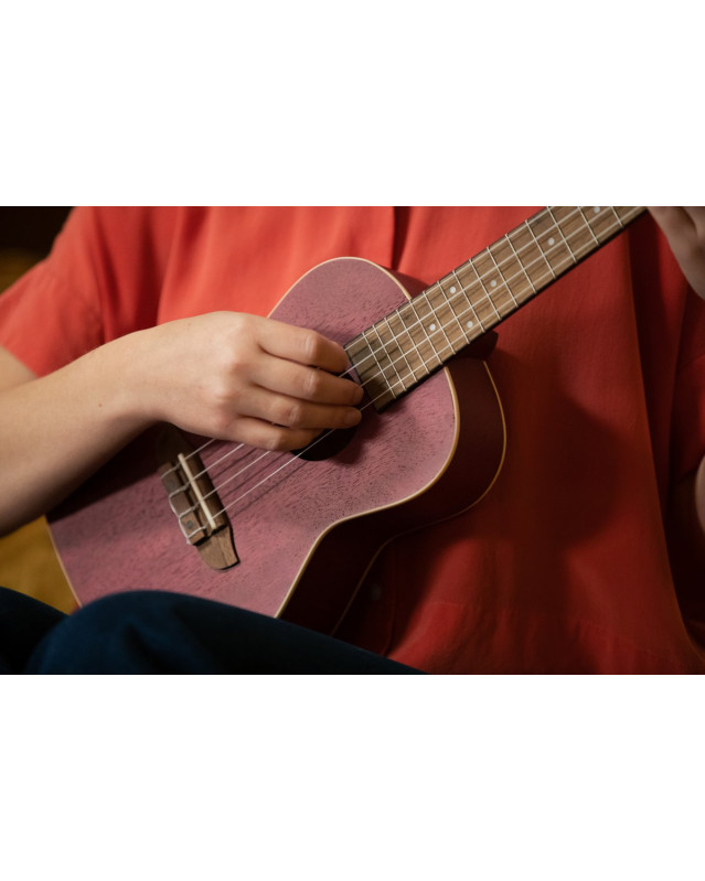 Ortega RURUBY Earth Series Concert Ukulele 4 String - Raspberry Red