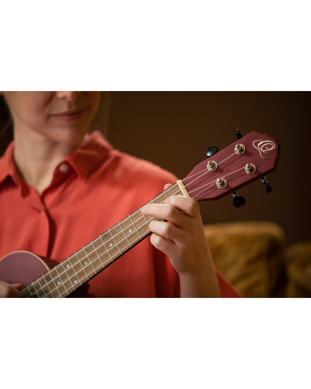 Ortega RURUBY Earth Series Concert Ukulele 4 String - Raspberry Red